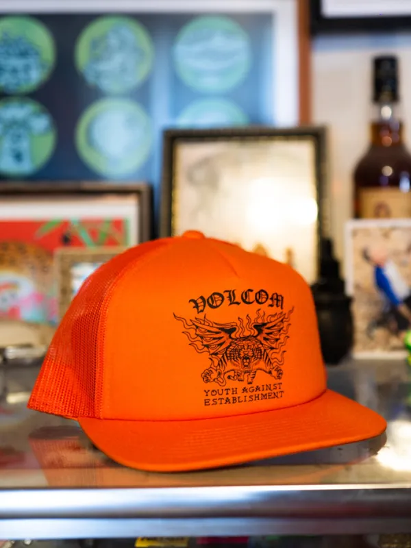 Tokyo True Featured Artist Yusuke Trucker Hat - Orange sold by Volcom