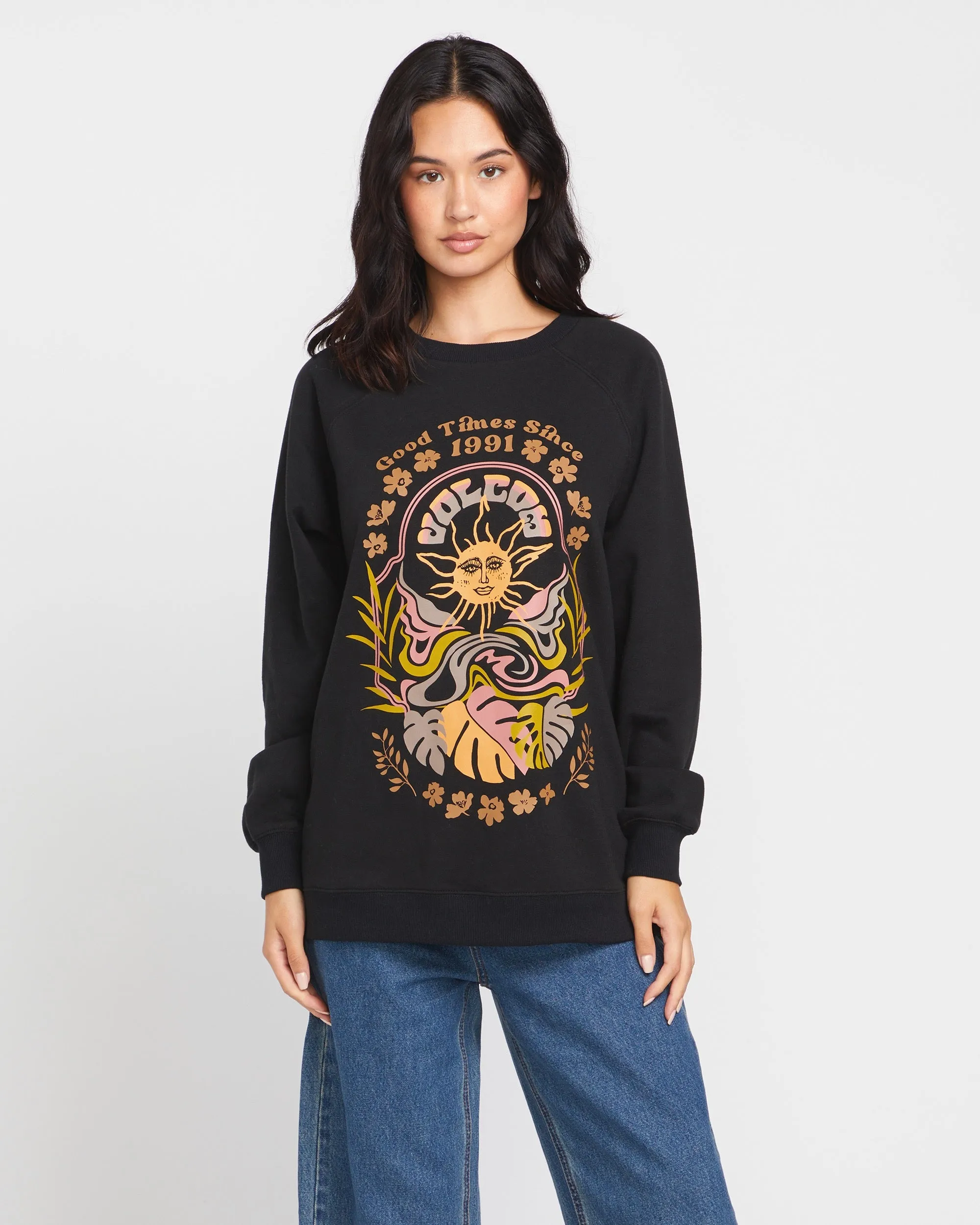 Stone Magic Boyfriend Crew Sweatshirt - Black sold by Volcom