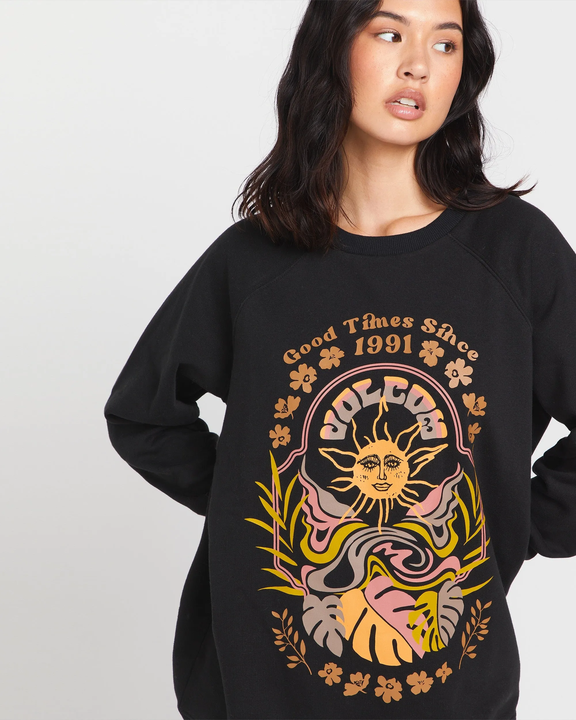 Stone Magic Boyfriend Crew Sweatshirt - Black sold by Volcom product image thumbnail 3