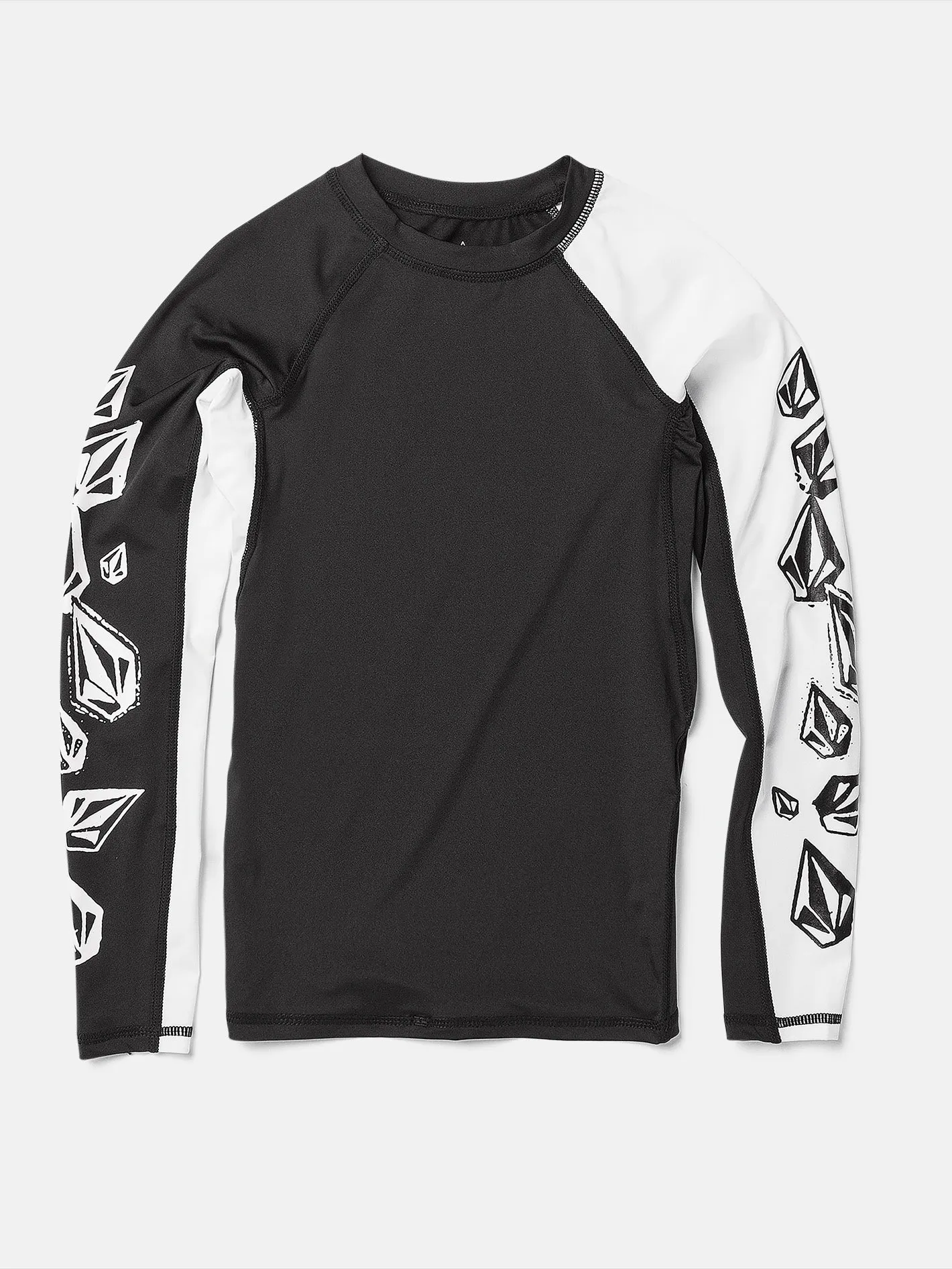 Big Boys Stone Jester Long Sleeve Shirt - Black White sold by Volcom