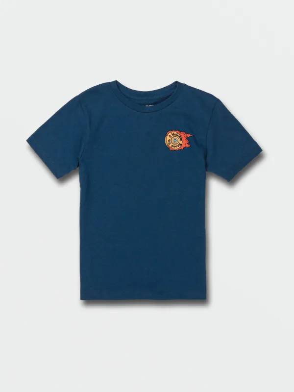 Little Boys Burnin Short Sleeve Tee - Harbor Blue sold by Volcom