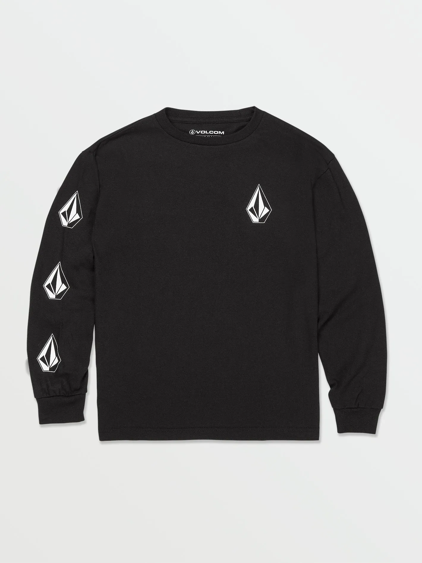 Little Boys Iconic Stone Long Sleeve Tee - Black sold by Volcom