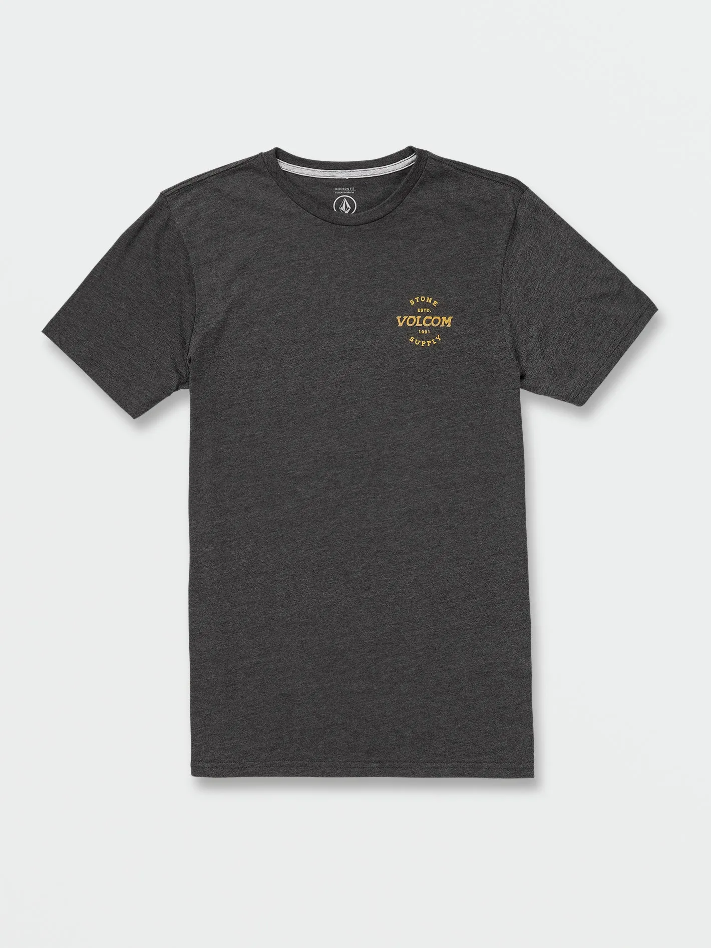 Handstamped Short Sleeve Tee - Dark Black Heather sold by Volcom