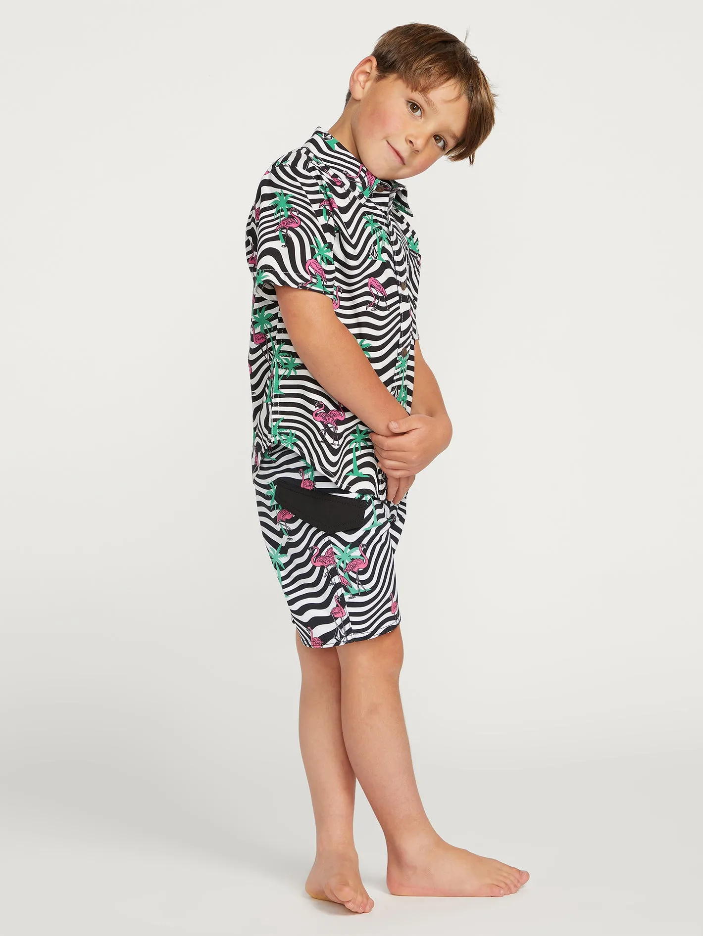 Little Boys Flamingbros Short Sleeve Shirt - White sold by Volcom product image thumbnail 2