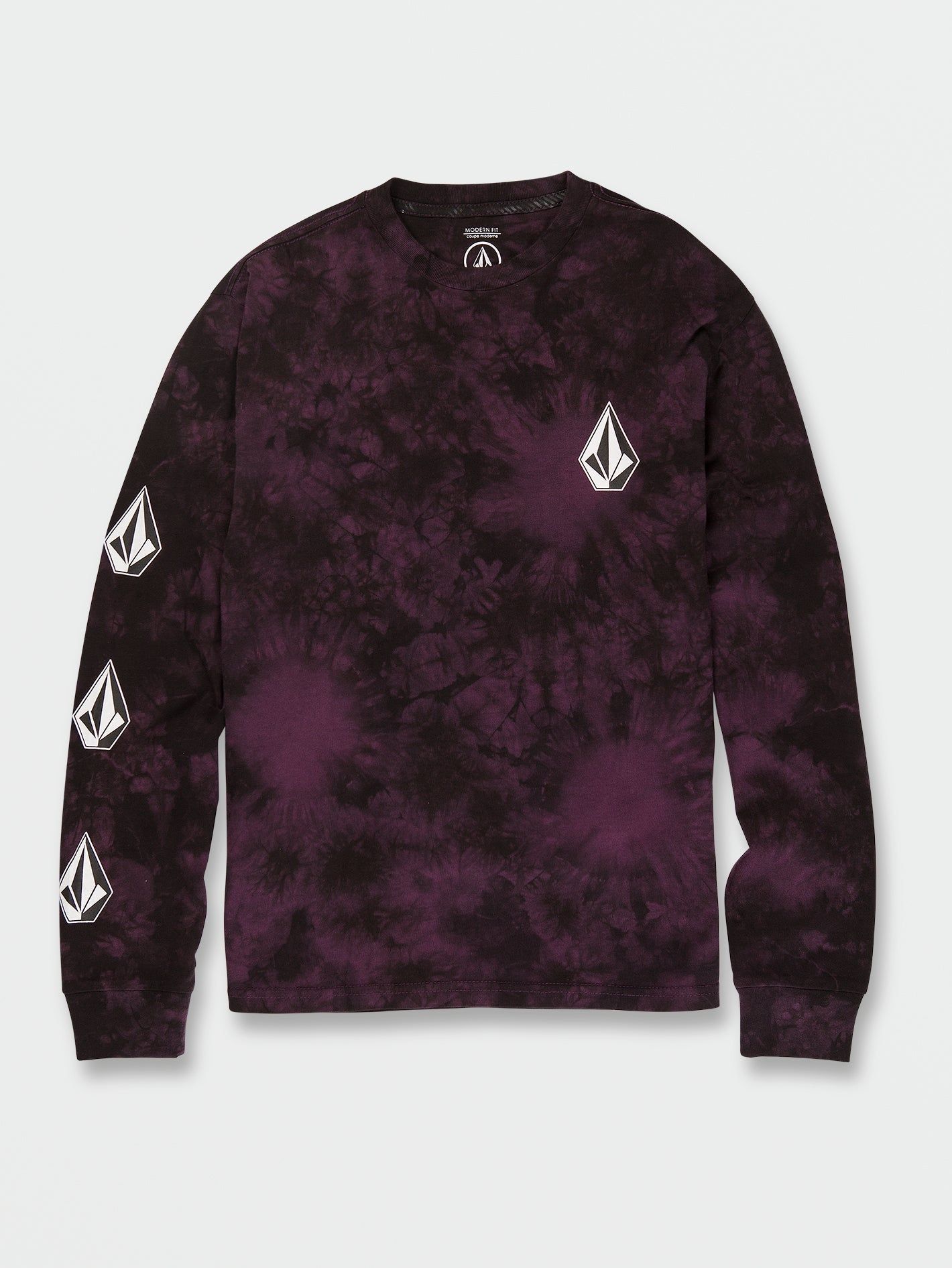Big Boys Iconic Stone Dye Long Sleeve Tee - Mulberry sold by Volcom