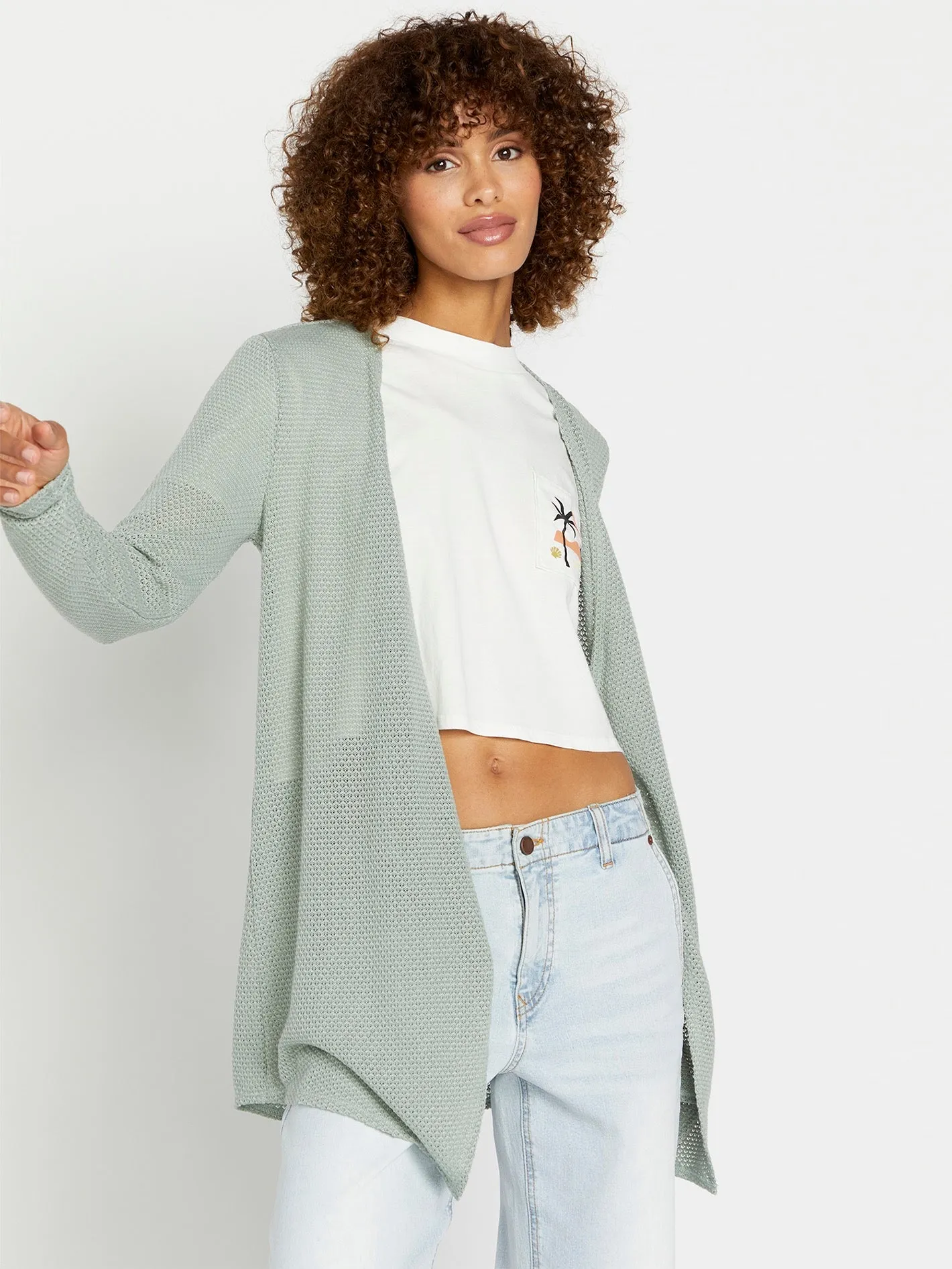Go Go Wrap Cardigan - Sea Glass sold by Volcom product image thumbnail 4