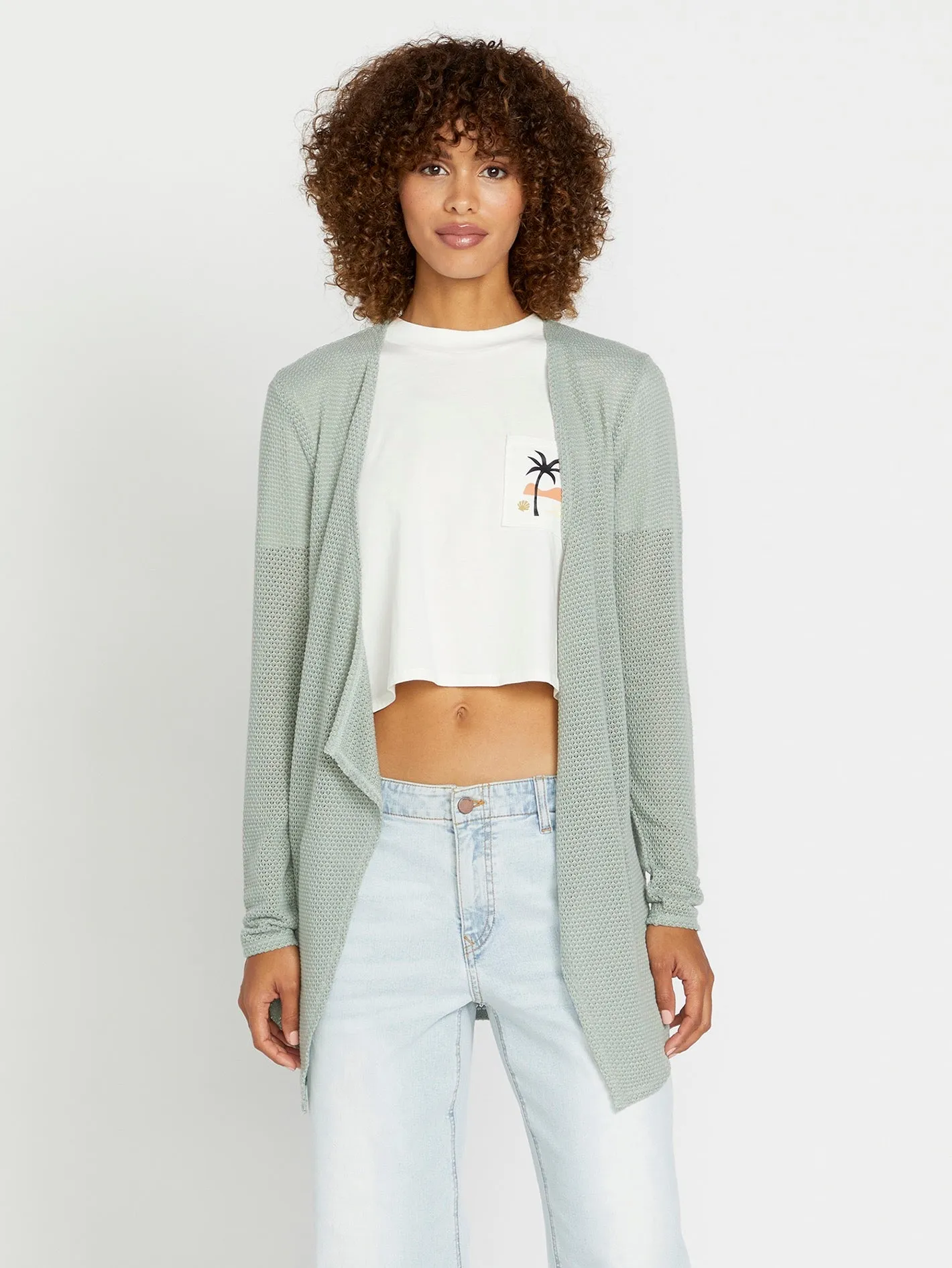 Go Go Wrap Cardigan - Sea Glass sold by Volcom