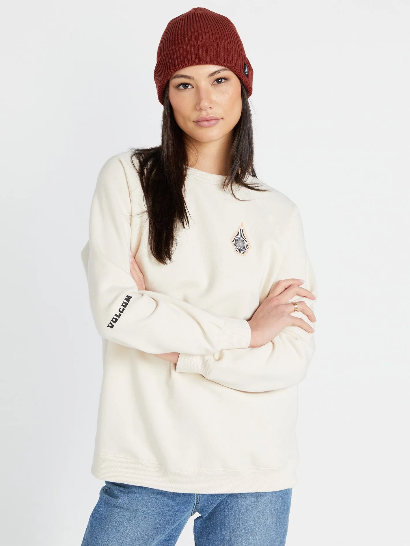 Stone Magic Boyfriend Crew Sweatshirt - Cloud sold by Volcom product image thumbnail 3