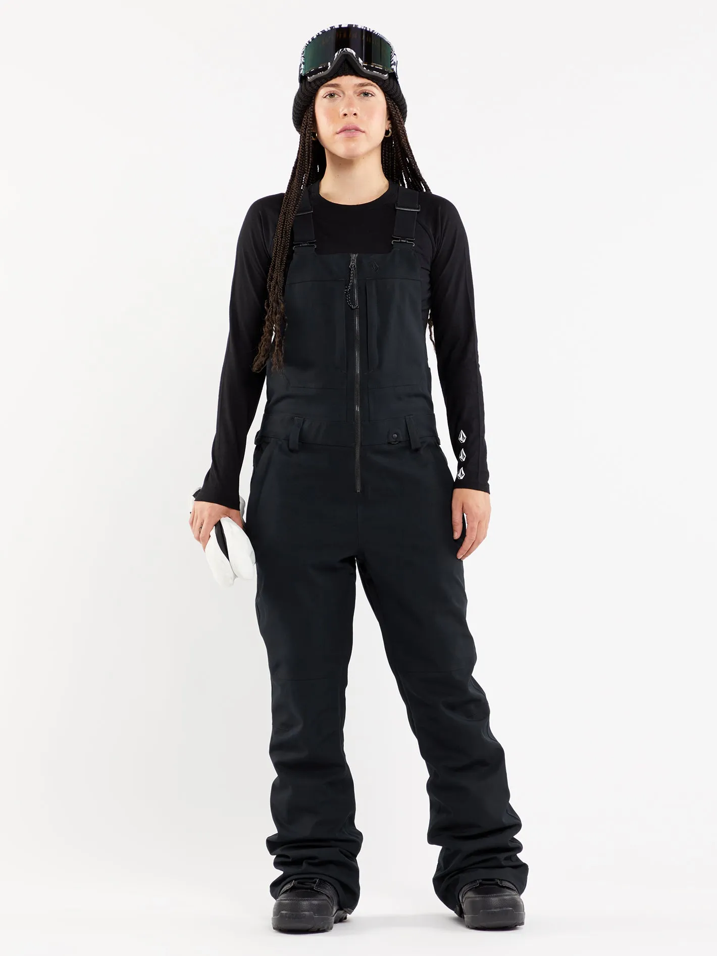 Womens Swift Bib Overalls - Black sold by Volcom
