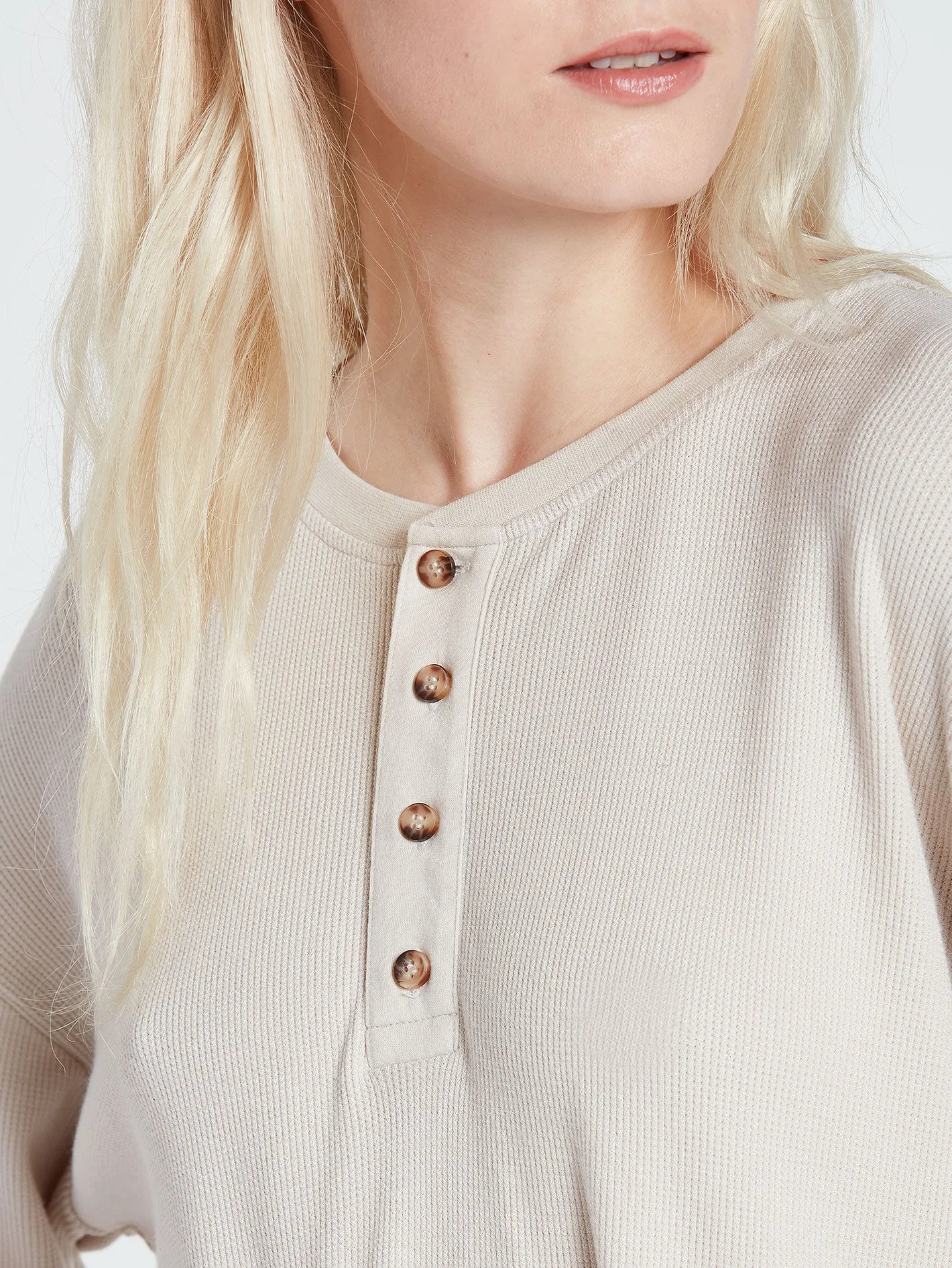 Lived In Lounge Thermal Long Sleeve Tee - Bone sold by Volcom product image thumbnail 3