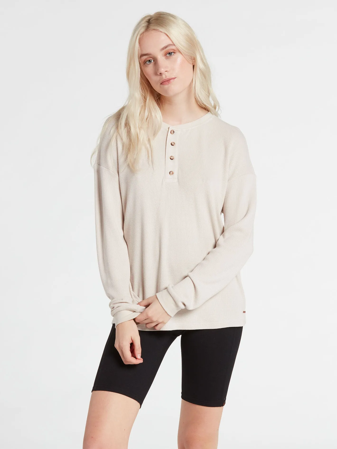 Lived In Lounge Thermal Long Sleeve Tee - Bone sold by Volcom