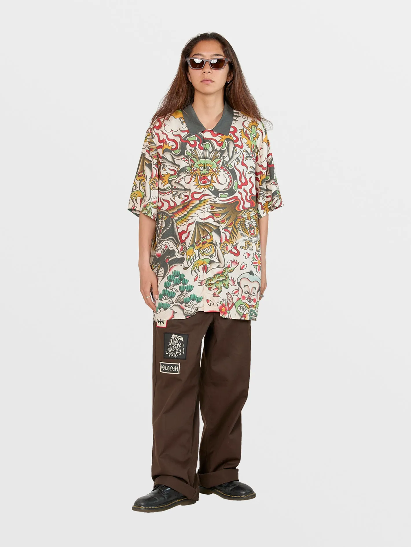 Tokyo True Featured Artist Yusuke Short Sleeve Shirt - Stone sold by Volcom product image thumbnail 5