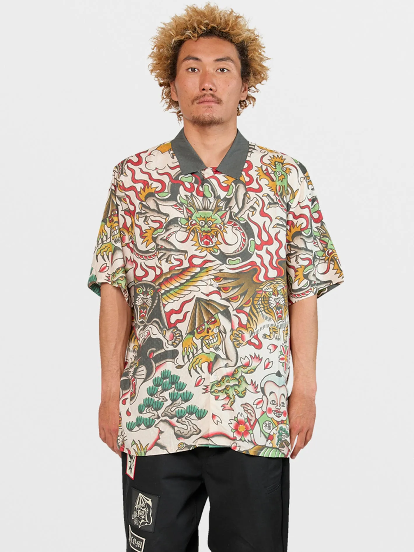 Tokyo True Featured Artist Yusuke Short Sleeve Shirt - Stone sold by Volcom product image thumbnail 3