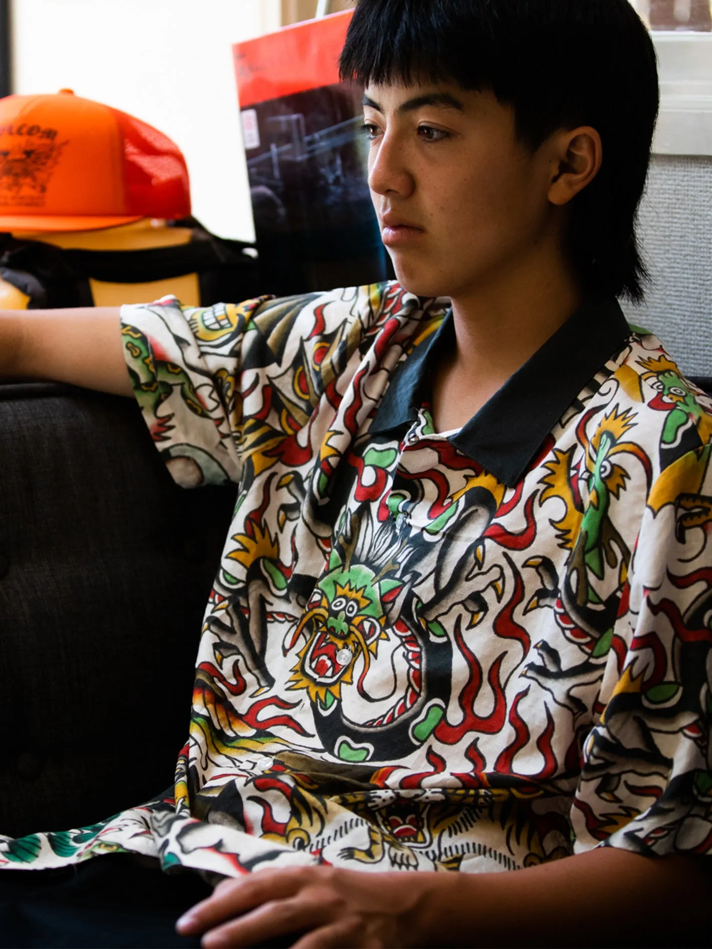 Tokyo True Featured Artist Yusuke Short Sleeve Shirt - Stone sold by Volcom product image thumbnail 2