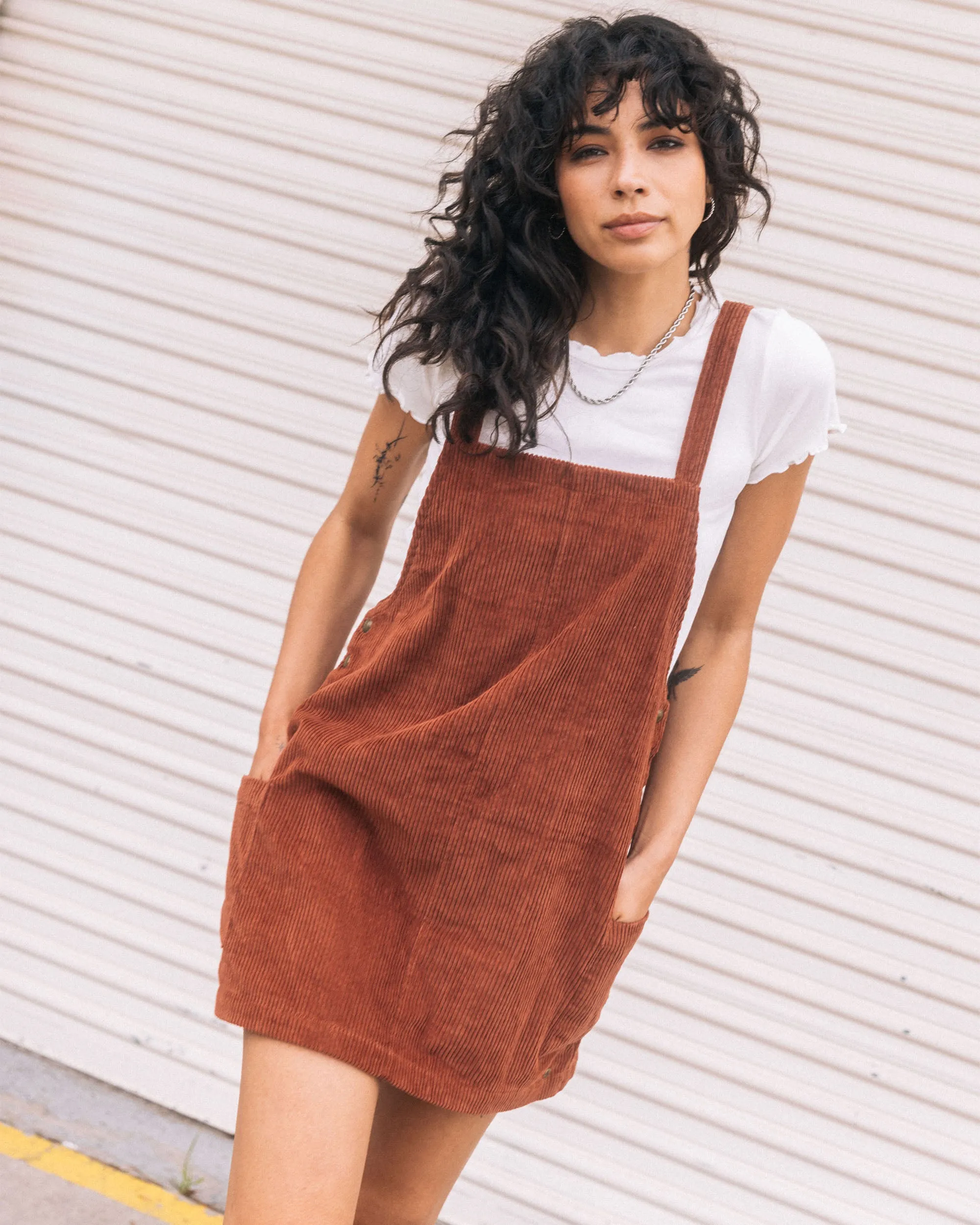 Power Chord Dress - Chestnut Brown sold by Volcom
