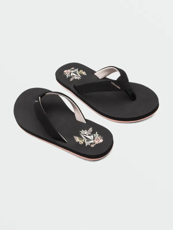 Girls Vicky Big Youth Sandals - Black sold by Volcom
