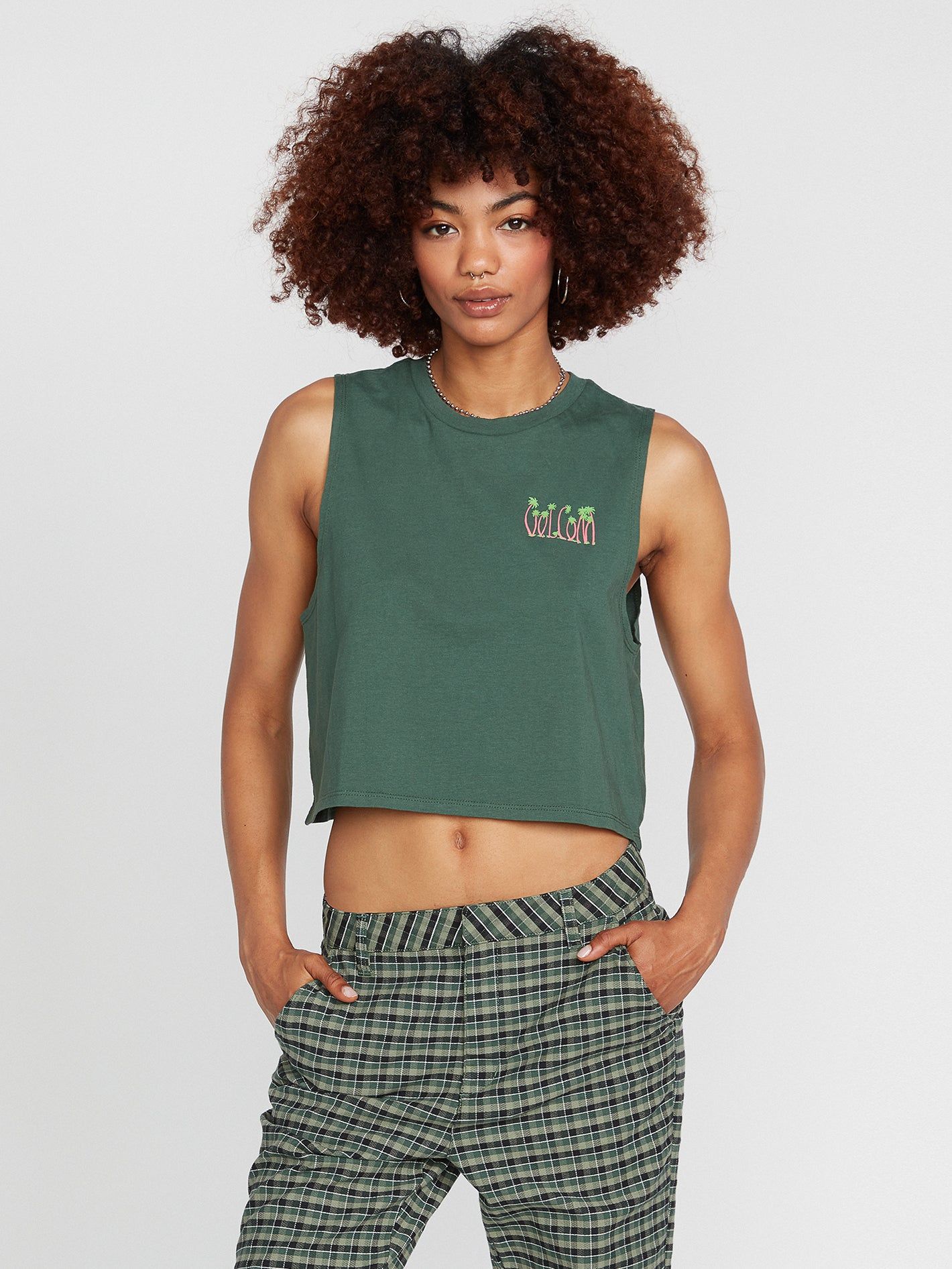 Stone Hour Crop Tank - Dark Pine sold by Volcom product image thumbnail 4