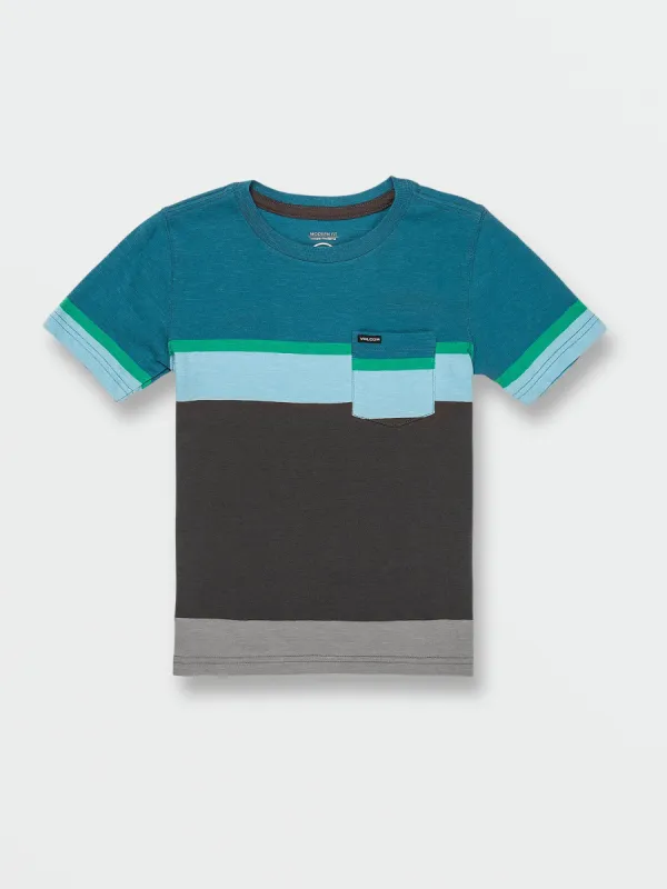 Little Boys Stone Blocker Crew Short Sleeve Shirt - Aged Indigo sold by Volcom