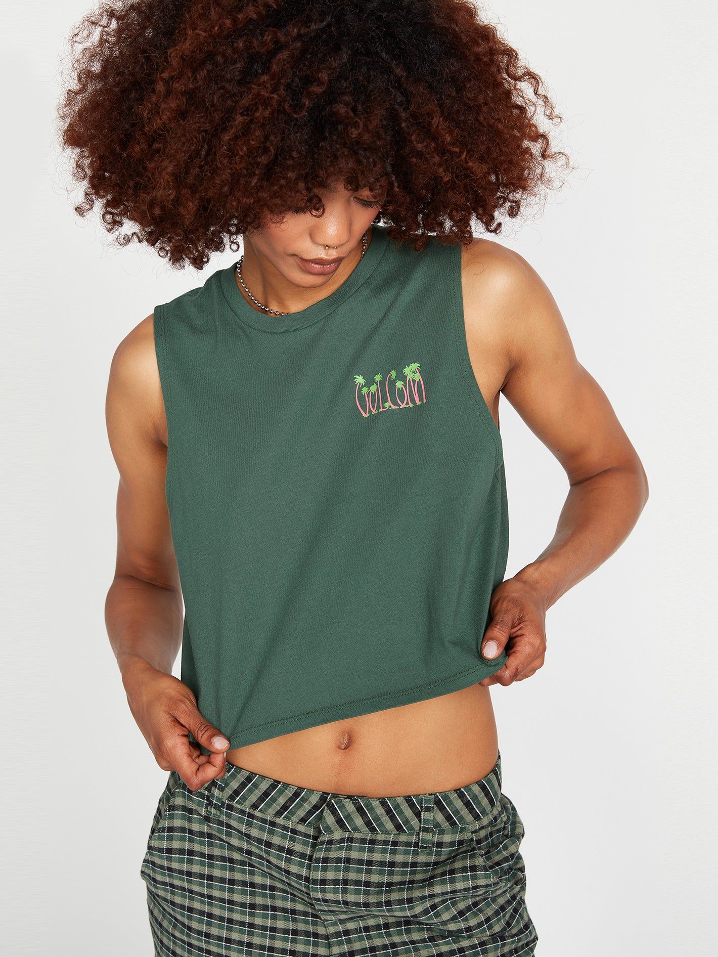 Stone Hour Crop Tank - Dark Pine sold by Volcom product image thumbnail 2