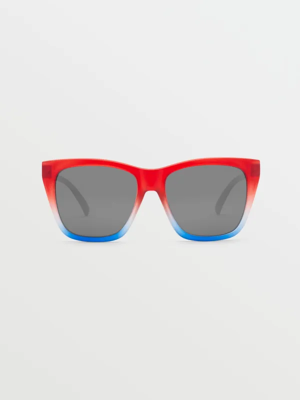 Looky Lou Sunglasses - Stars & Stripes/Silver Mirror sold by Volcom
