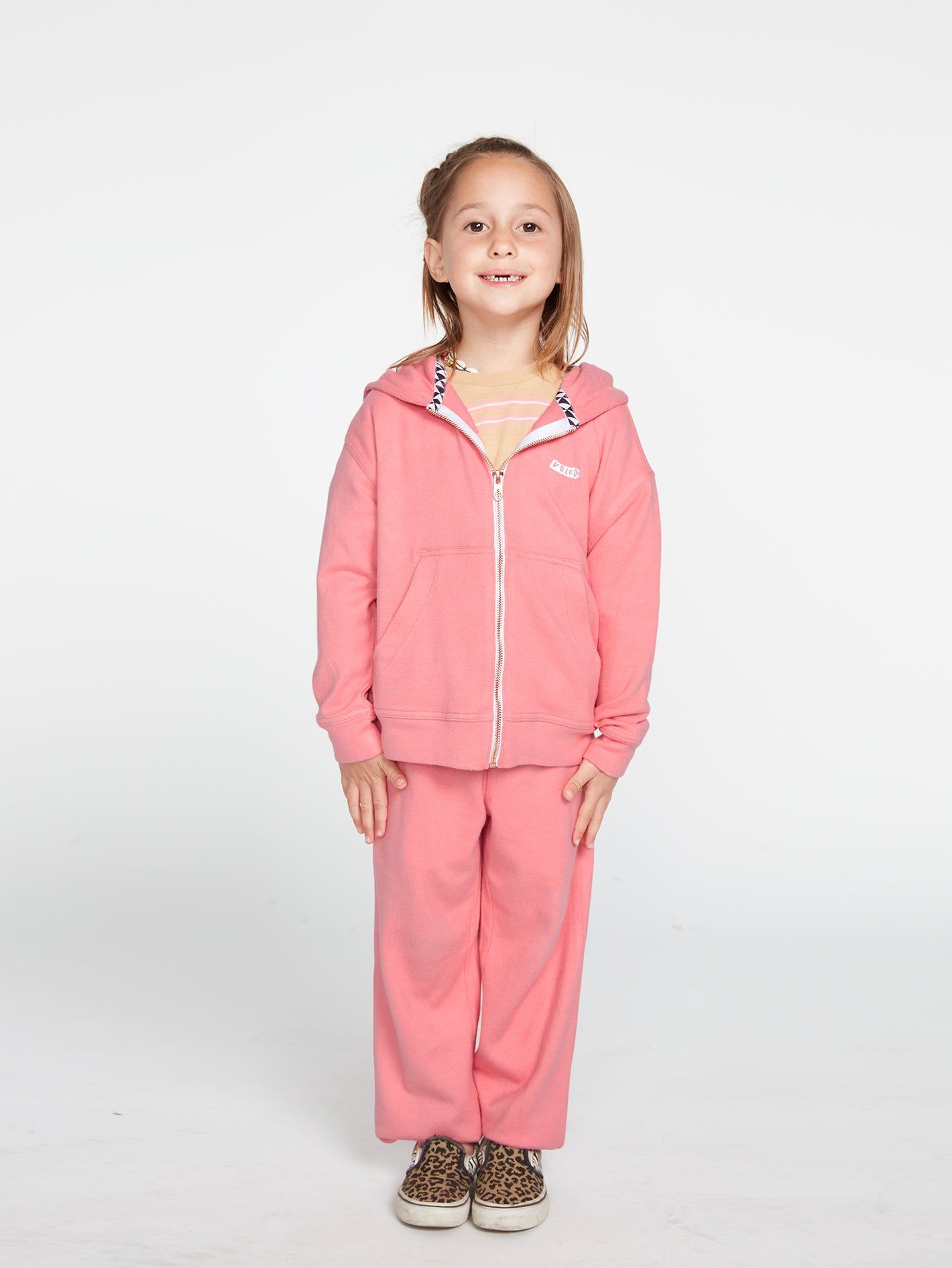 Girls Lived In Lounge Zip Fleece - Coral Haze sold by Volcom