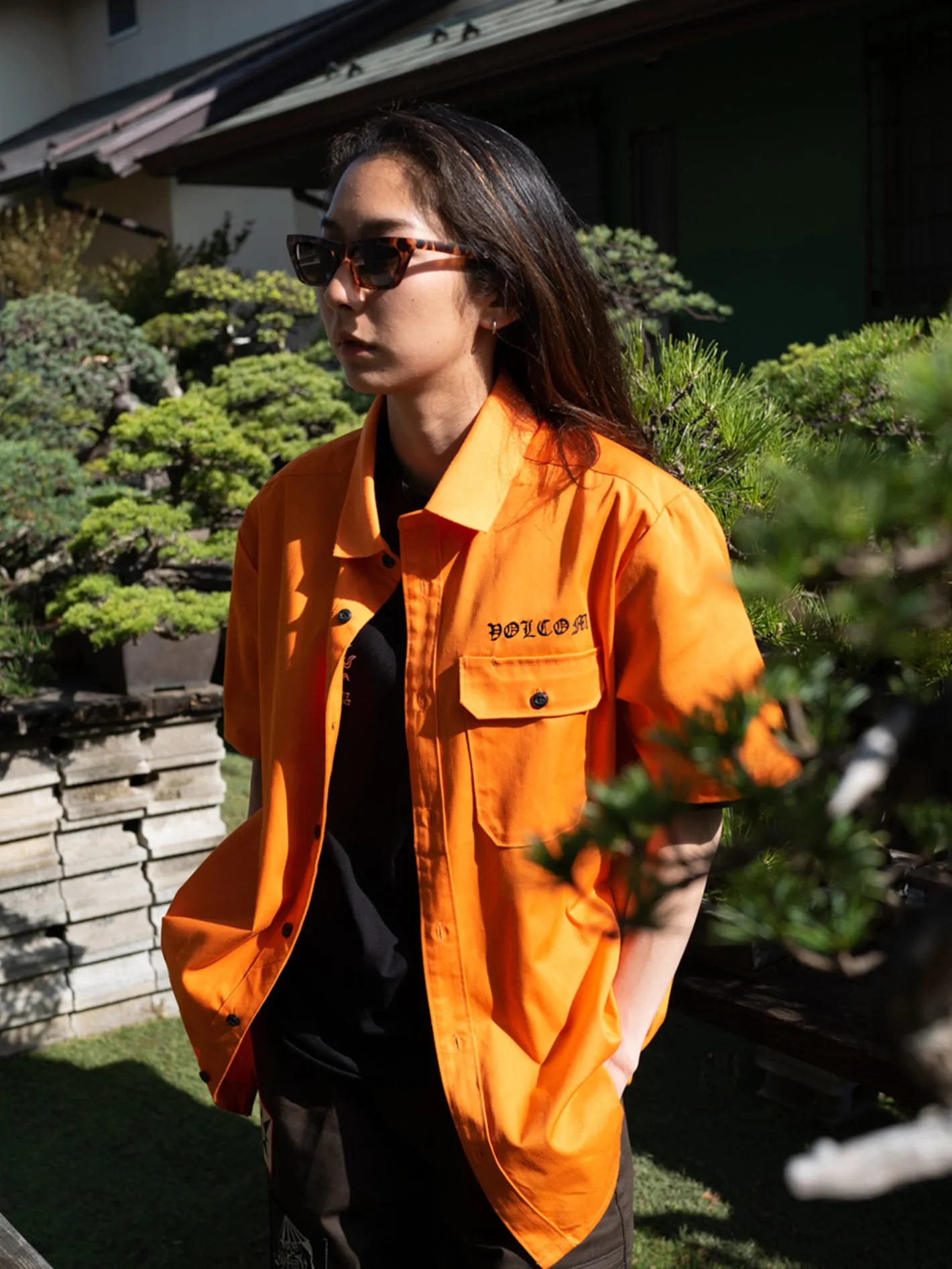 Tokyo True Featured Artist Yusuke Pocket Short Sleeve Shirt - Orange sold by Volcom