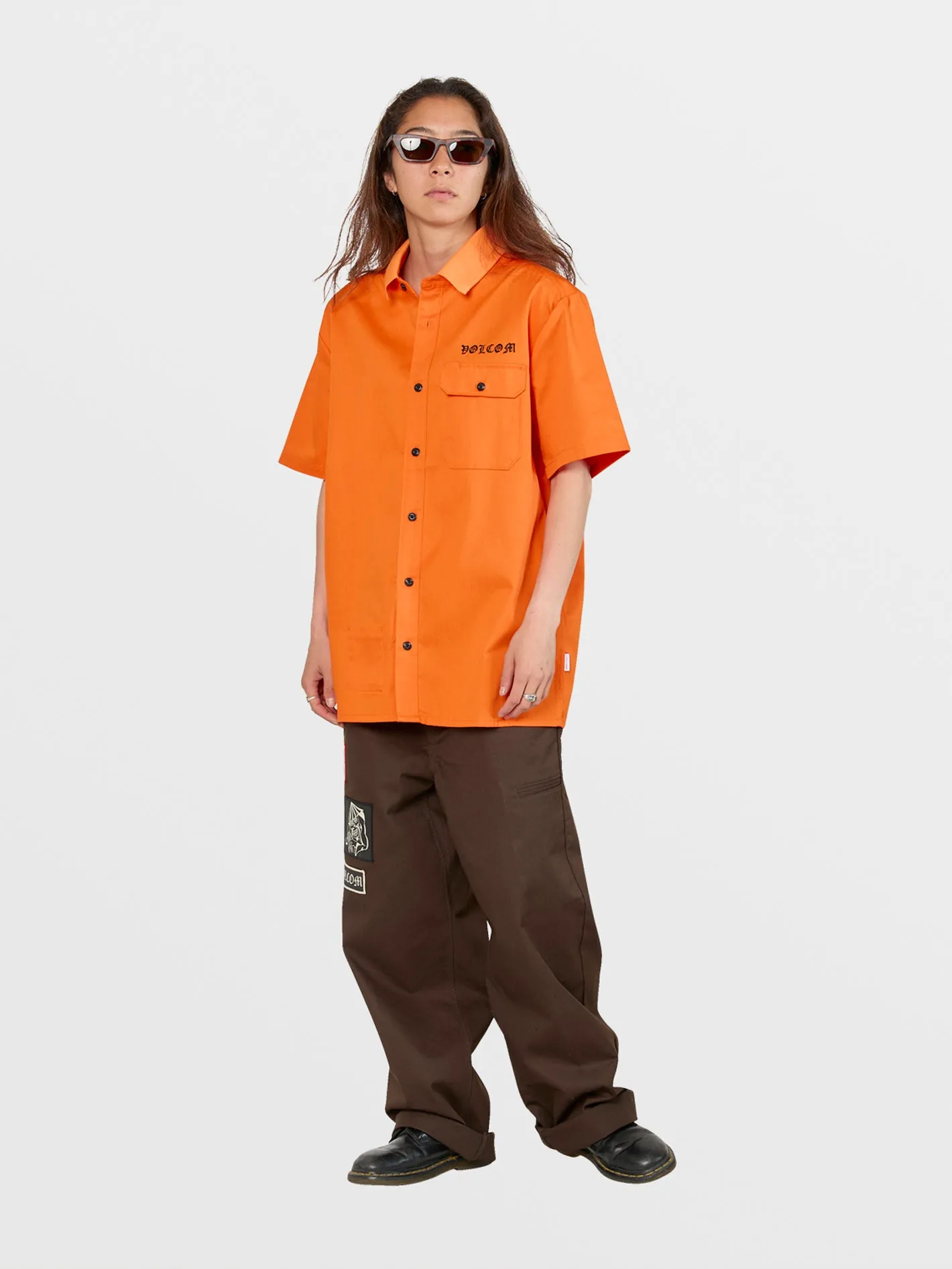 Tokyo True Featured Artist Yusuke Pocket Short Sleeve Shirt - Orange sold by Volcom product image thumbnail 5