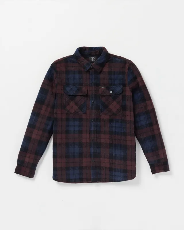 Bowered Fleece Long Sleeve Shirt - Merlot made by Volcom