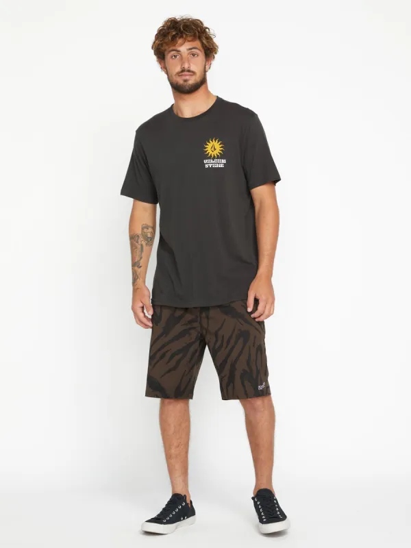 Outer Spaced Elastic Waist Shorts - Dark Brown sold by Volcom