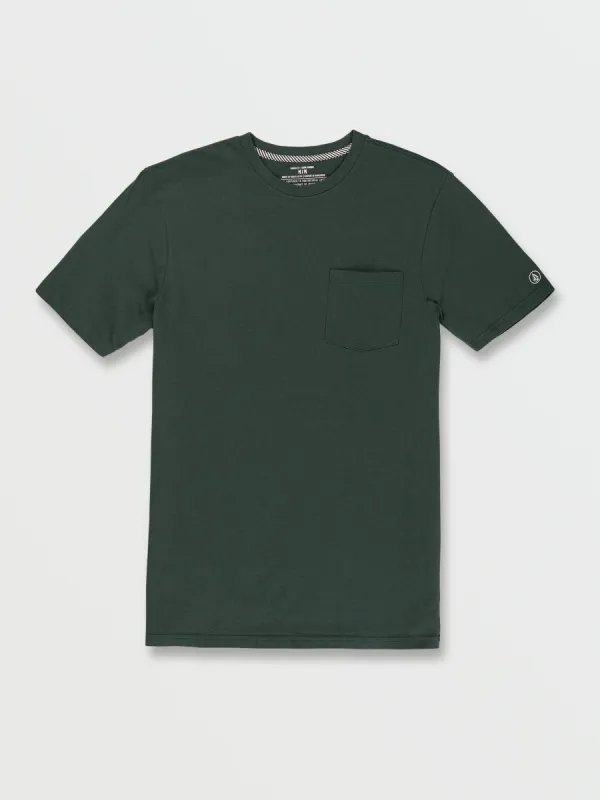 Solid Short Sleeve Pocket Tee - Cedar Green sold by Volcom