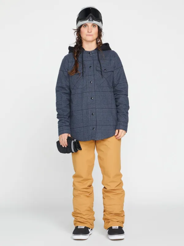 Womens Hooded Flannel Jacket - Black (2022) sold by Volcom