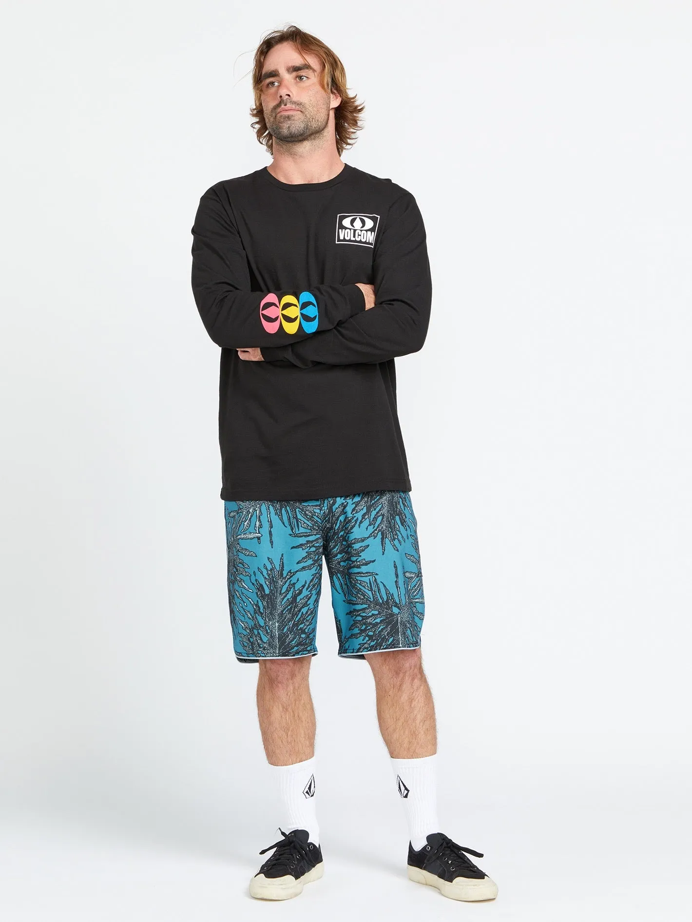 Stone Badge Long Sleeve Tee - Black sold by Volcom