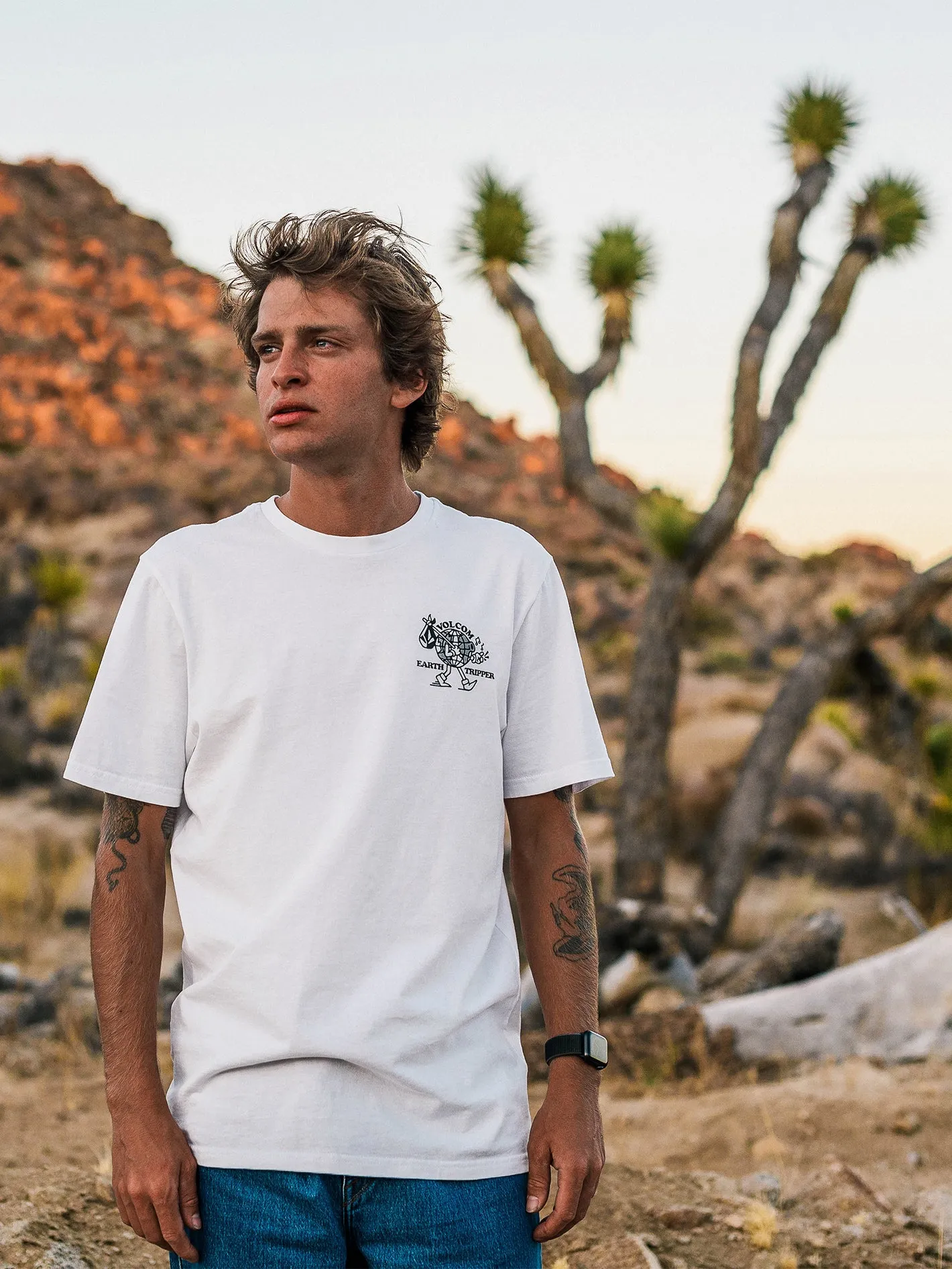 Earth Tripper Short Sleeve Tee - White sold by Volcom