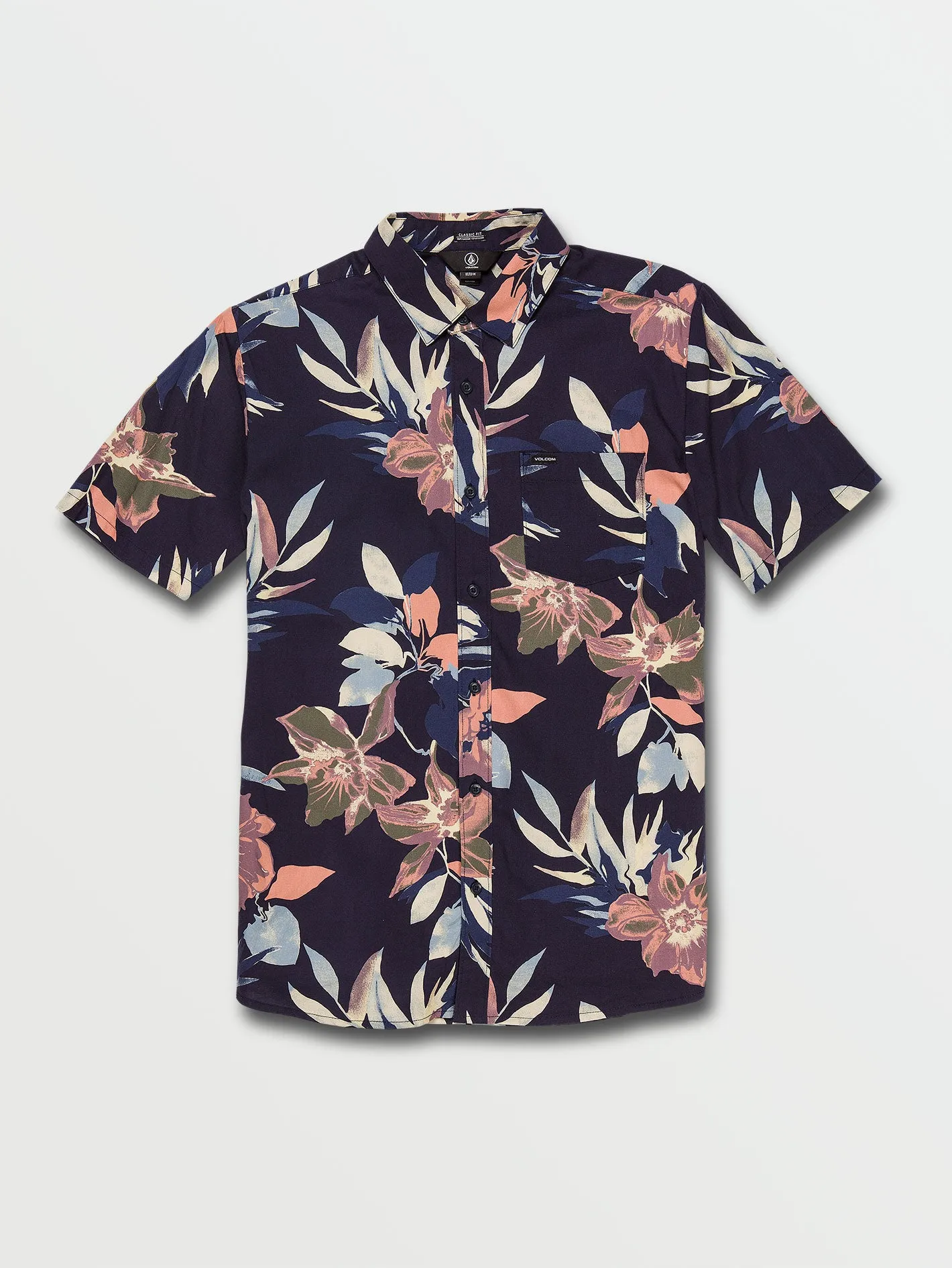 Marble Floral Short Sleeve Shirt - Navy sold by Volcom