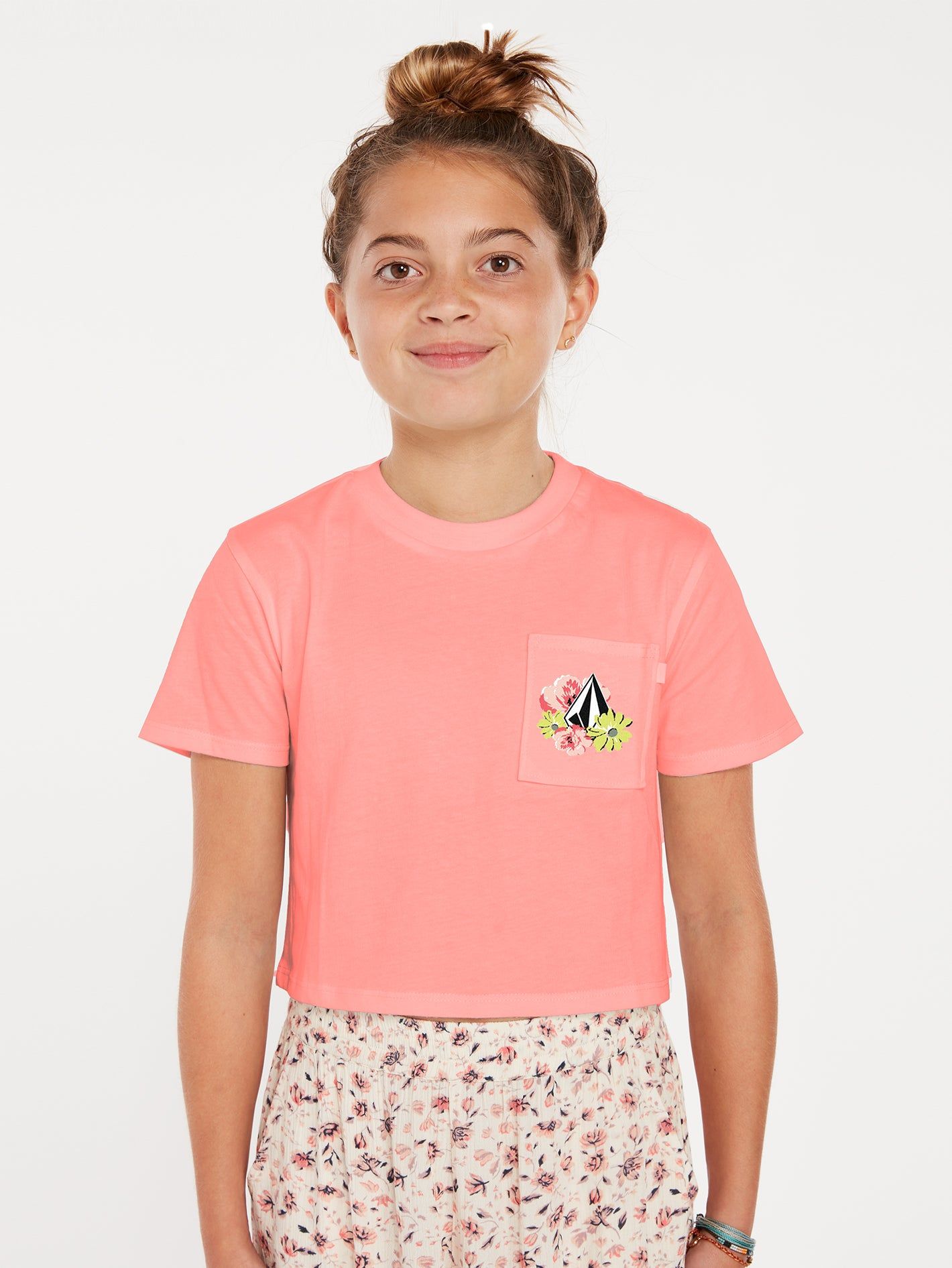 Girls Pocket Dial Tee - Coral Haze sold by Volcom
