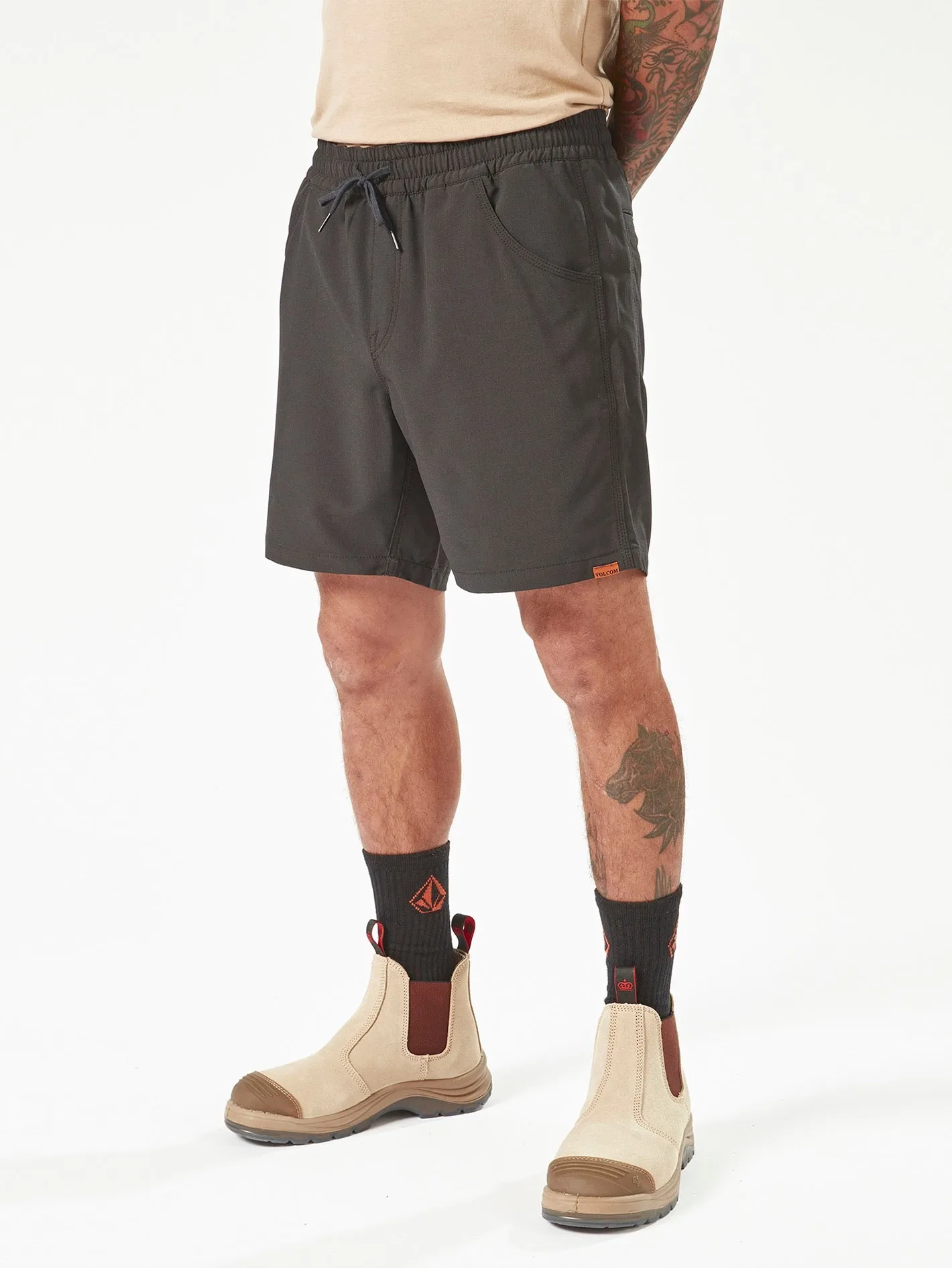 Volcom Workwear Slab Elastic Waist Hybrid Shorts - Black sold by Volcom product image thumbnail 5