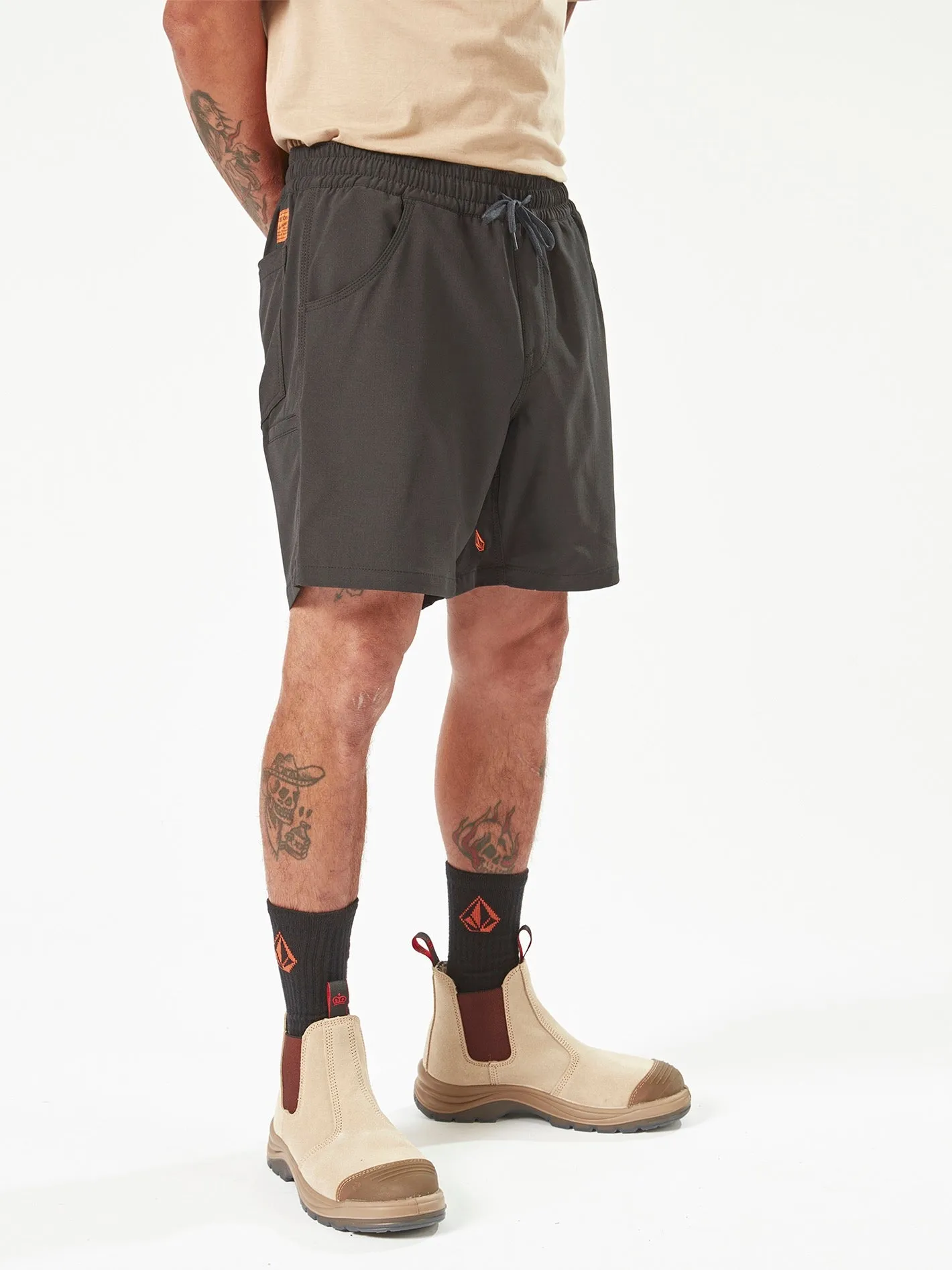 Volcom Workwear Slab Elastic Waist Hybrid Shorts - Black sold by Volcom product image thumbnail 4