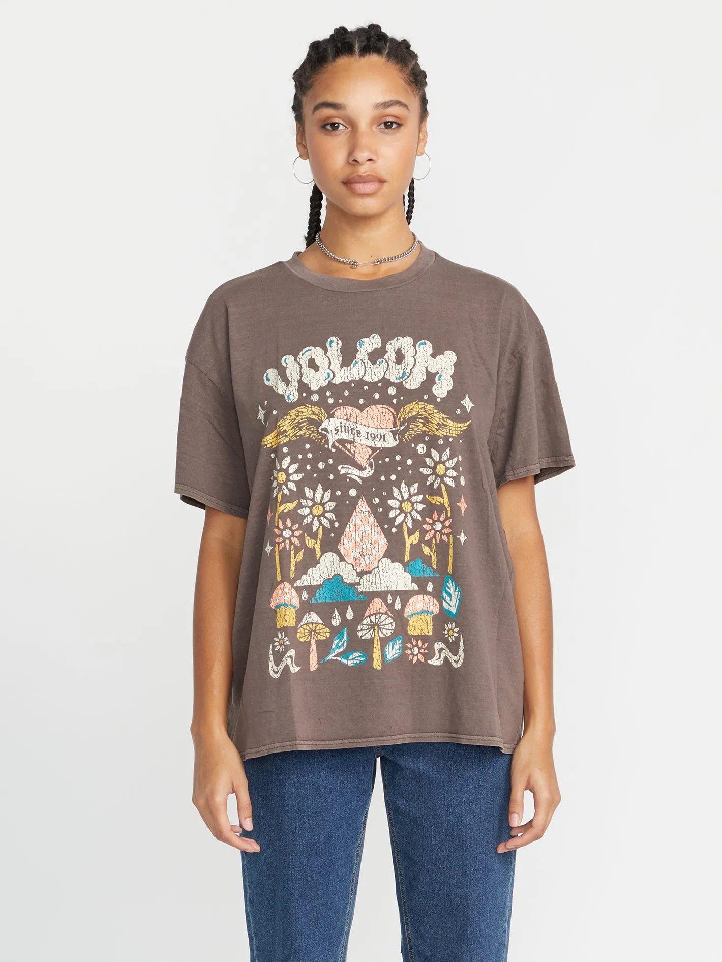Stones Throw Short Sleeve Tee - Slate Grey sold by Volcom