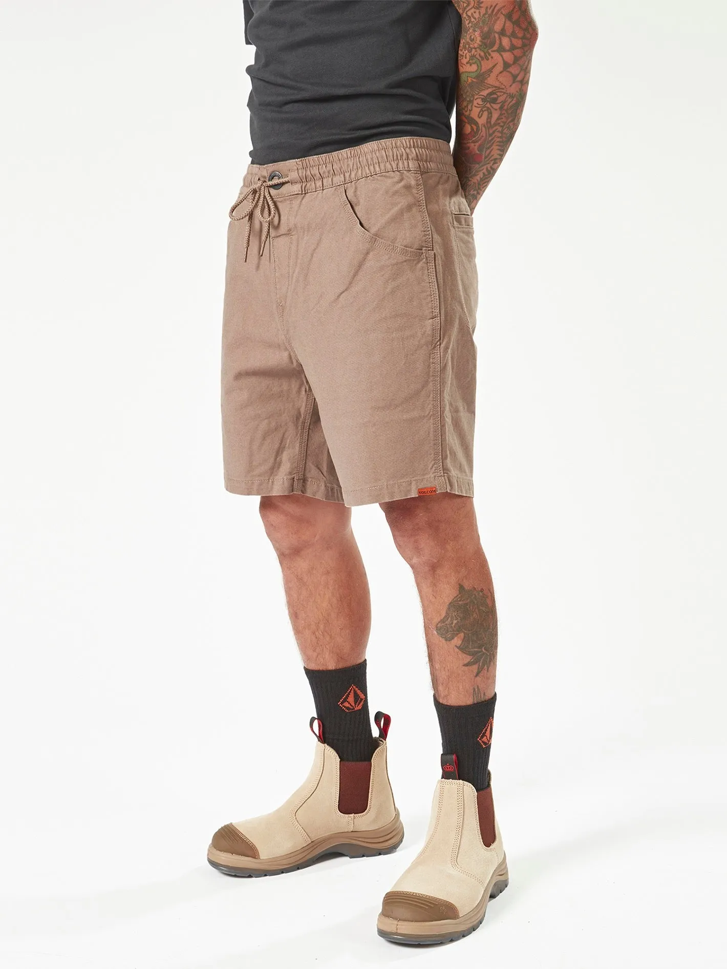 Volcom Workwear Caliper Elastic Waist Shorts - Brindle sold by Volcom product image thumbnail 4