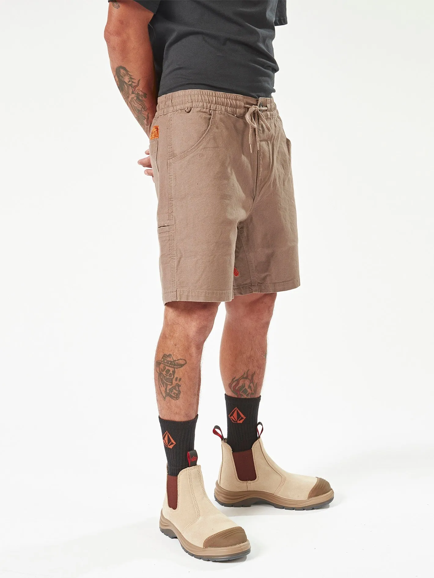Volcom Workwear Caliper Elastic Waist Shorts - Brindle sold by Volcom product image thumbnail 5
