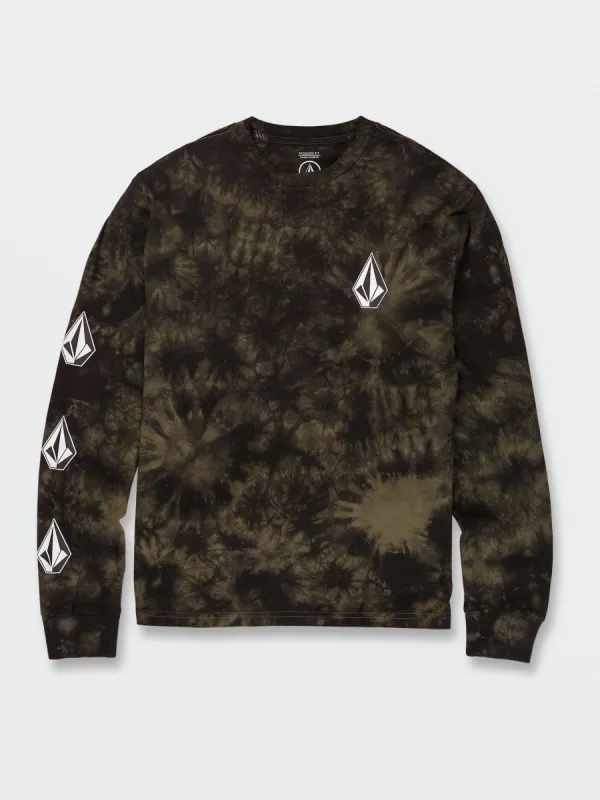 Big Boys Iconic Stone Dye Long Sleeve Tee - Military sold by Volcom