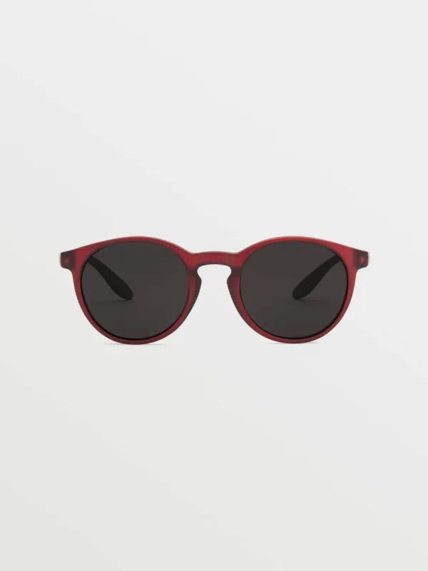 Subject Sunglasses - Matte Trans Pomegranate/Gray sold by Volcom