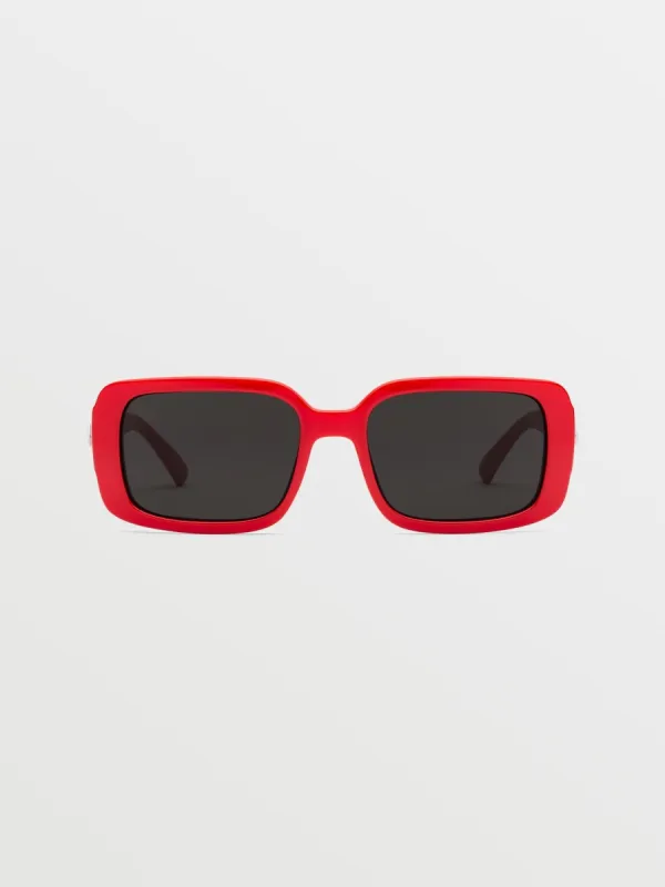 True Sunglasses - Gloss Red/Gray sold by Volcom
