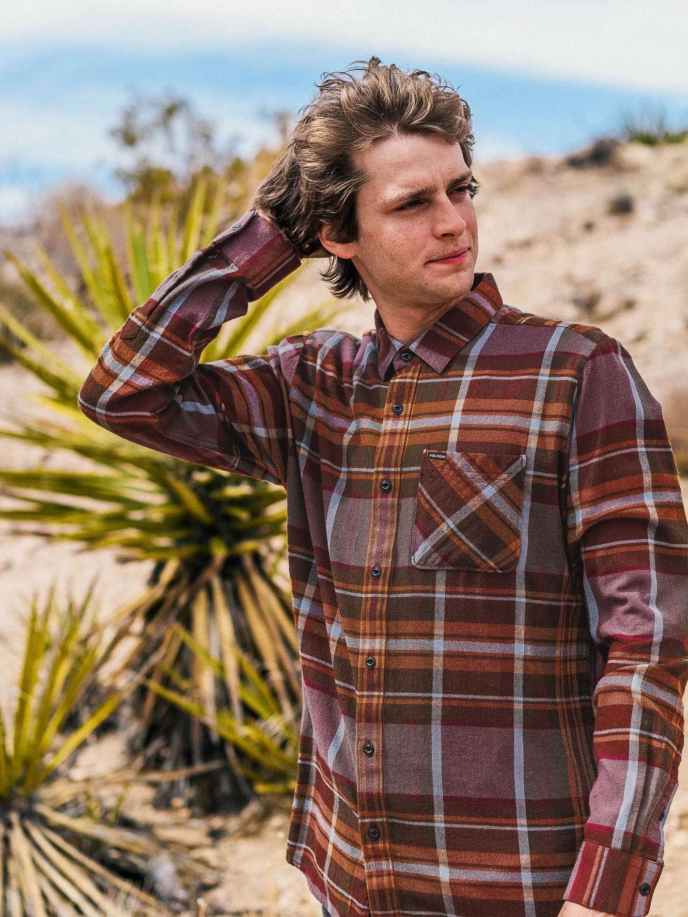 Caden Plaid Long Sleeve Flannel - Port sold by Volcom