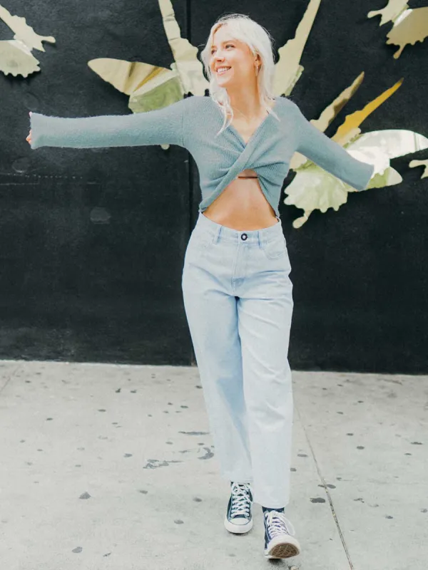 With A Twist Reversible Sweater - Smokey Blue sold by Volcom