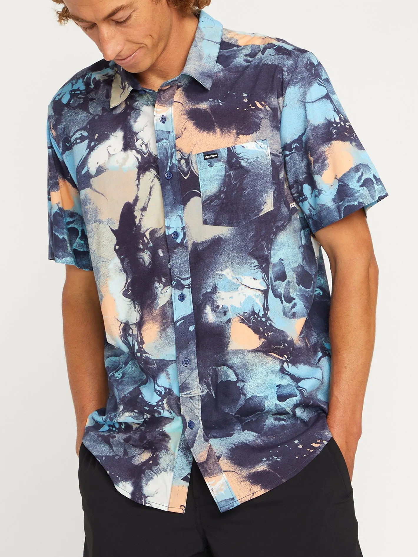 Skulli Print Short Sleeve Shirt - Navy sold by Volcom product image thumbnail 2