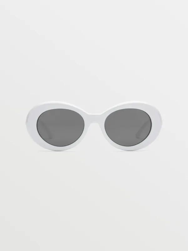 Stoned Sunglasses - Gloss White/Gray Silver Flash sold by Volcom