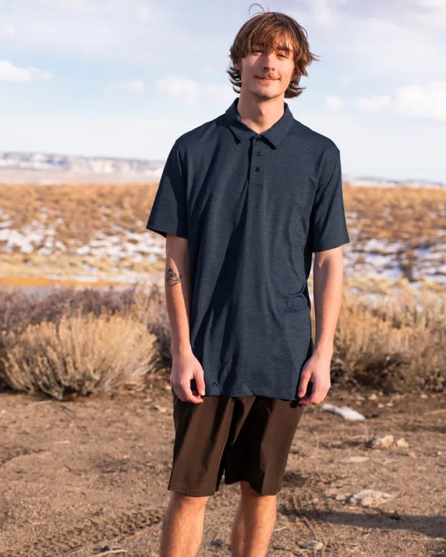 Hazard Pro Polo Short Sleeve - Navy Heather sold by Volcom