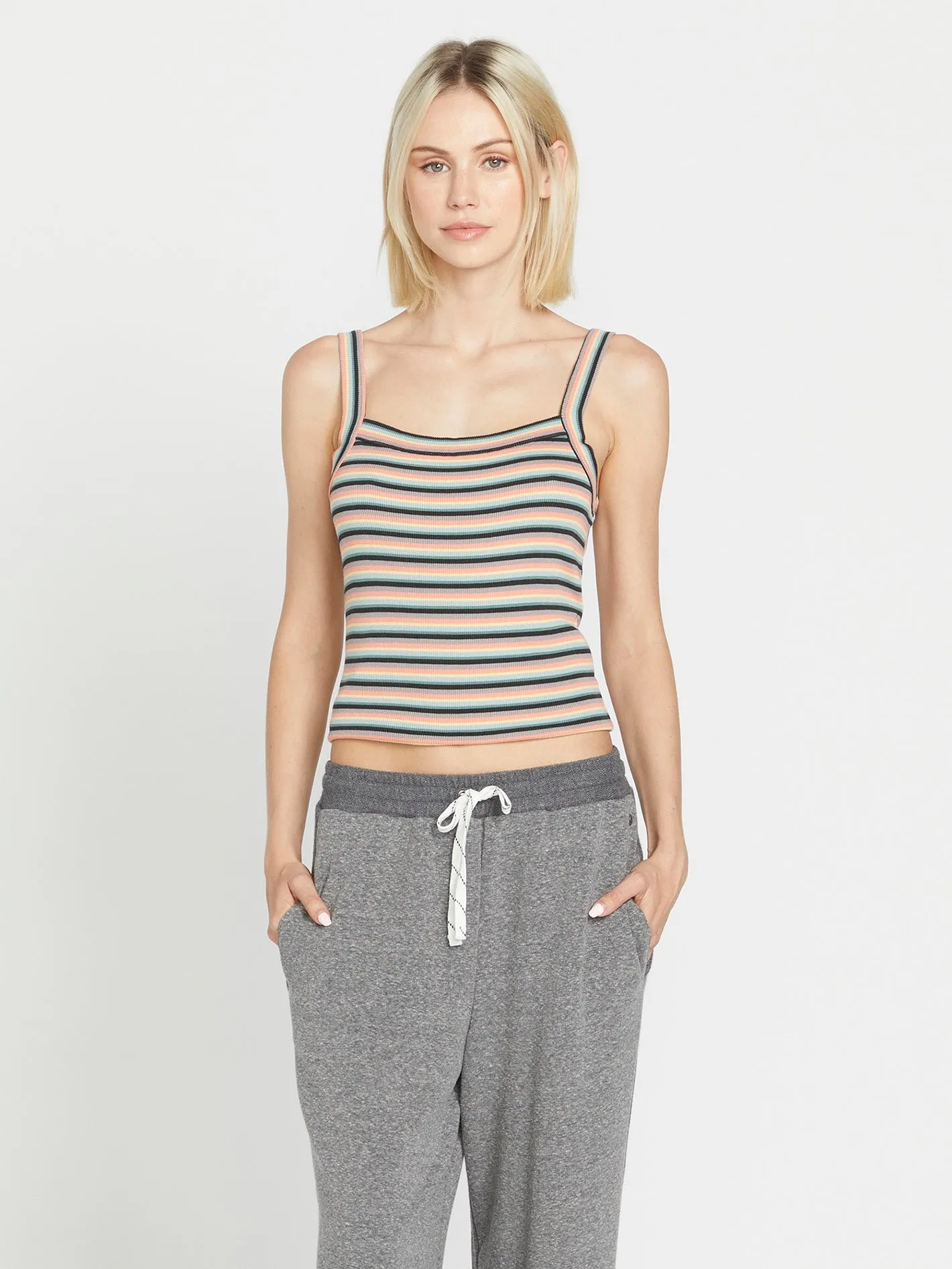 Lived in Lounge Knit Strappy Tank - Reef Pink sold by Volcom