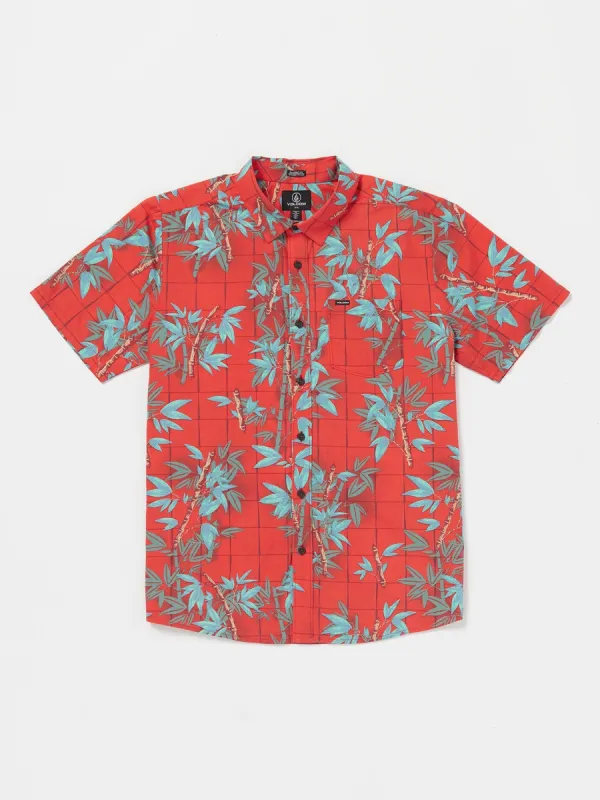 Bamboozeled Floral Short Sleeve Shirt - Flash Red sold by Volcom